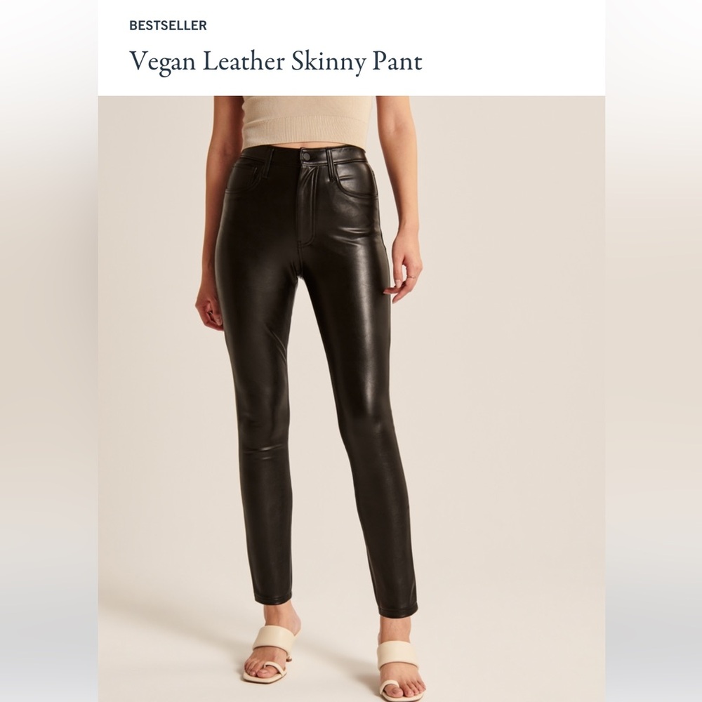 Abercrombie Skinny Leather Pant, black size 10s/short